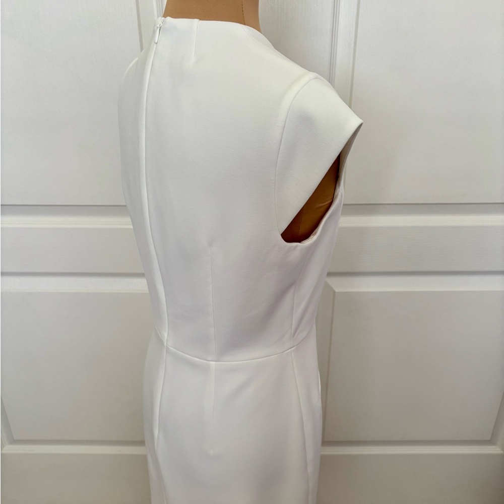 French Connection White Cap Sleeve Sheath Dress Size 8 | Elegant Minimalist NWOT - Picture 8 of 11